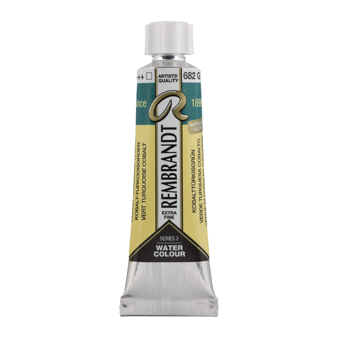 Rembrandt Aquarellfarbe Tube 10 ml Kobalttürkisgrün 682 - Kidis Art