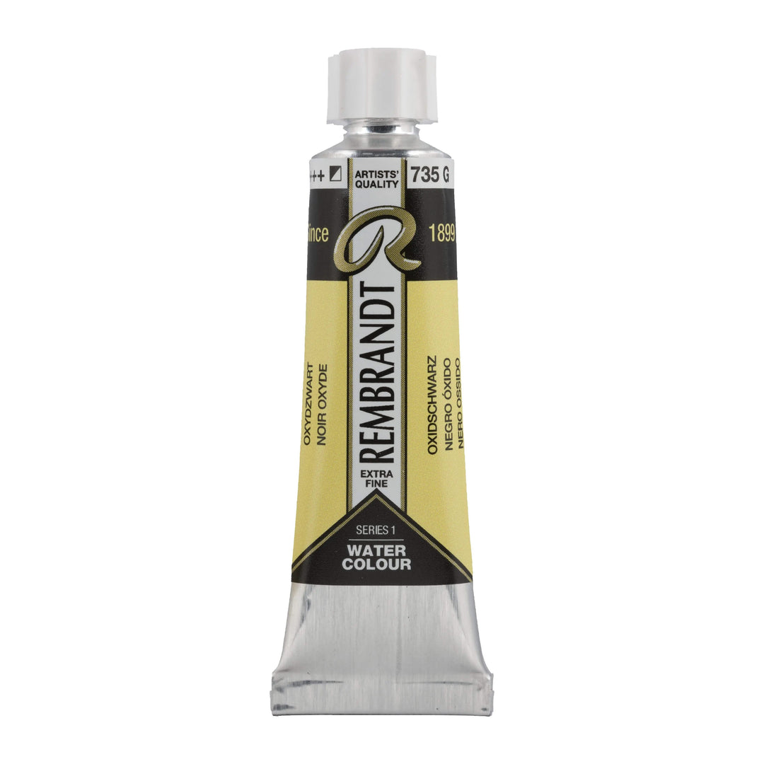 Rembrandt Aquarellfarbe Tube 10 ml Oxidschwarz 735 - Kidis Art