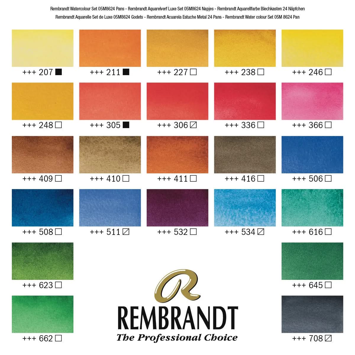 Rembrandt Aquarellfarben-Set im Metalletui | 24 Näpfchen + Pinsel - Kidis Art