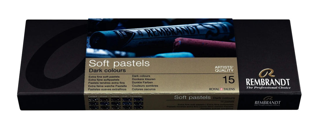 Rembrandt Set weiche Pastelle, dunkle Farben | 15 ganze Pastelle - Kidis Art
