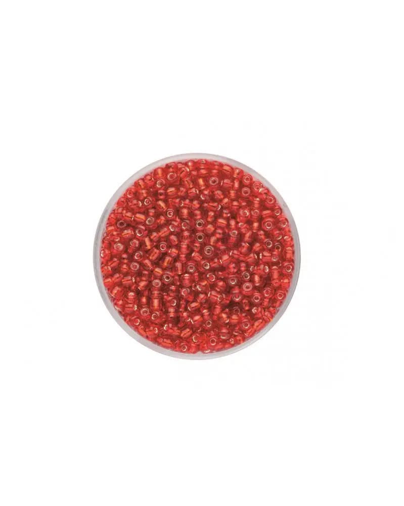 Rocailles Silbereinzug rot - Kidis Art