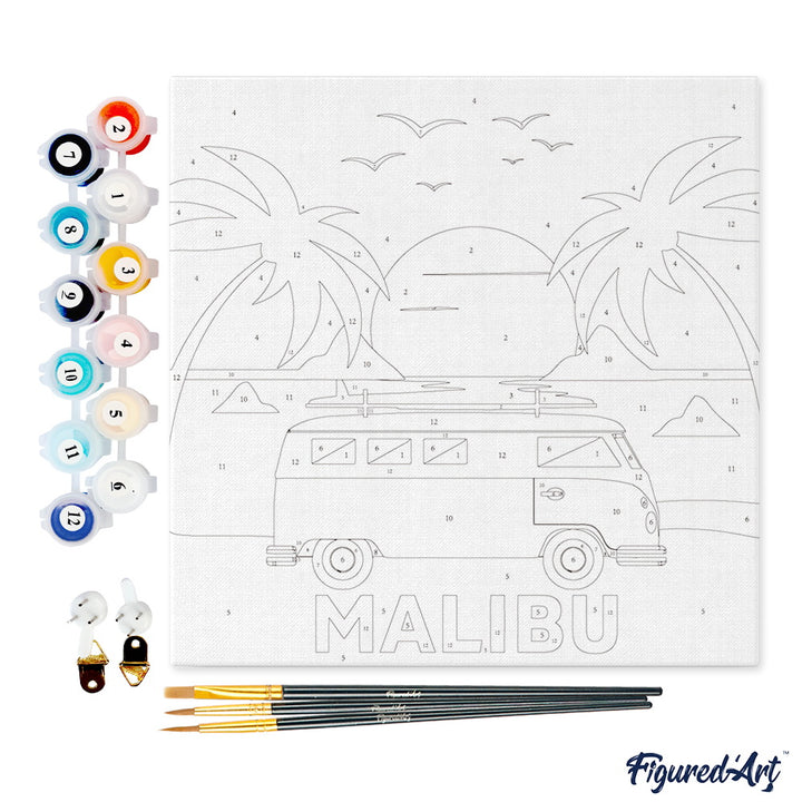 Mini Malen nach Zahlen mit Rahmen 20x20cm - Malibu - Kidis Art