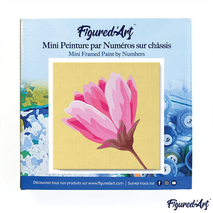 Mini Malen nach Zahlen mit Rahmen 20x20cm - Pinke Rose - Kidis Art