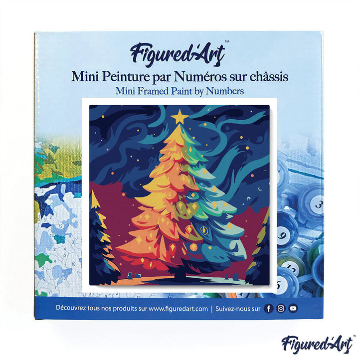 Mini Malen nach Zahlen mit Rahmen 20x20cm „Bunter Weihnachtsbaum“ - Kidis Art