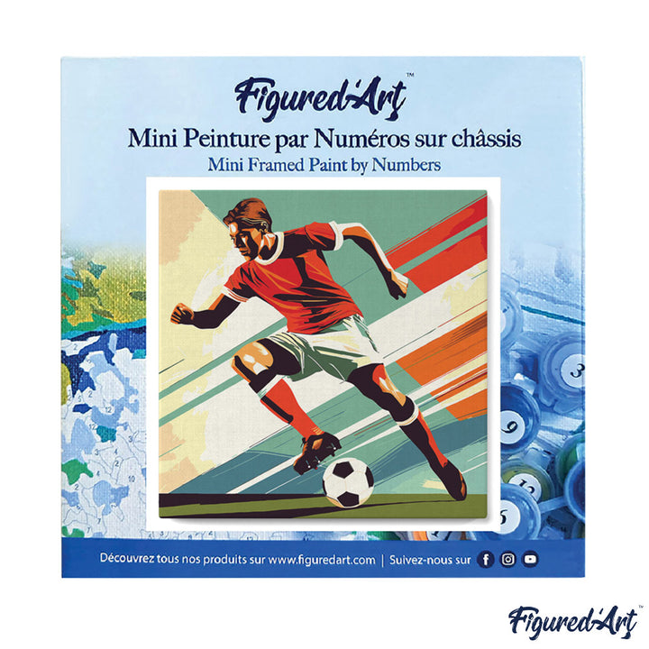 Mini Malen nach Zahlen mit Rahmen 20x20cm - Sportposter Fussball - Kidis Art