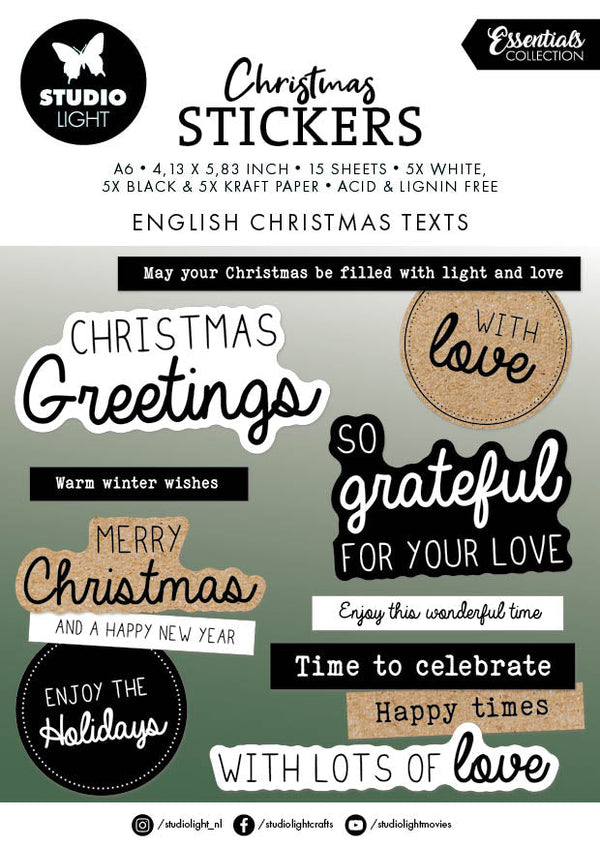 Christmas Stickers "English Christmas Texts" Essentials