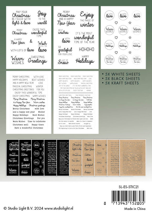 Christmas Stickers "English Christmas Texts" Essentials