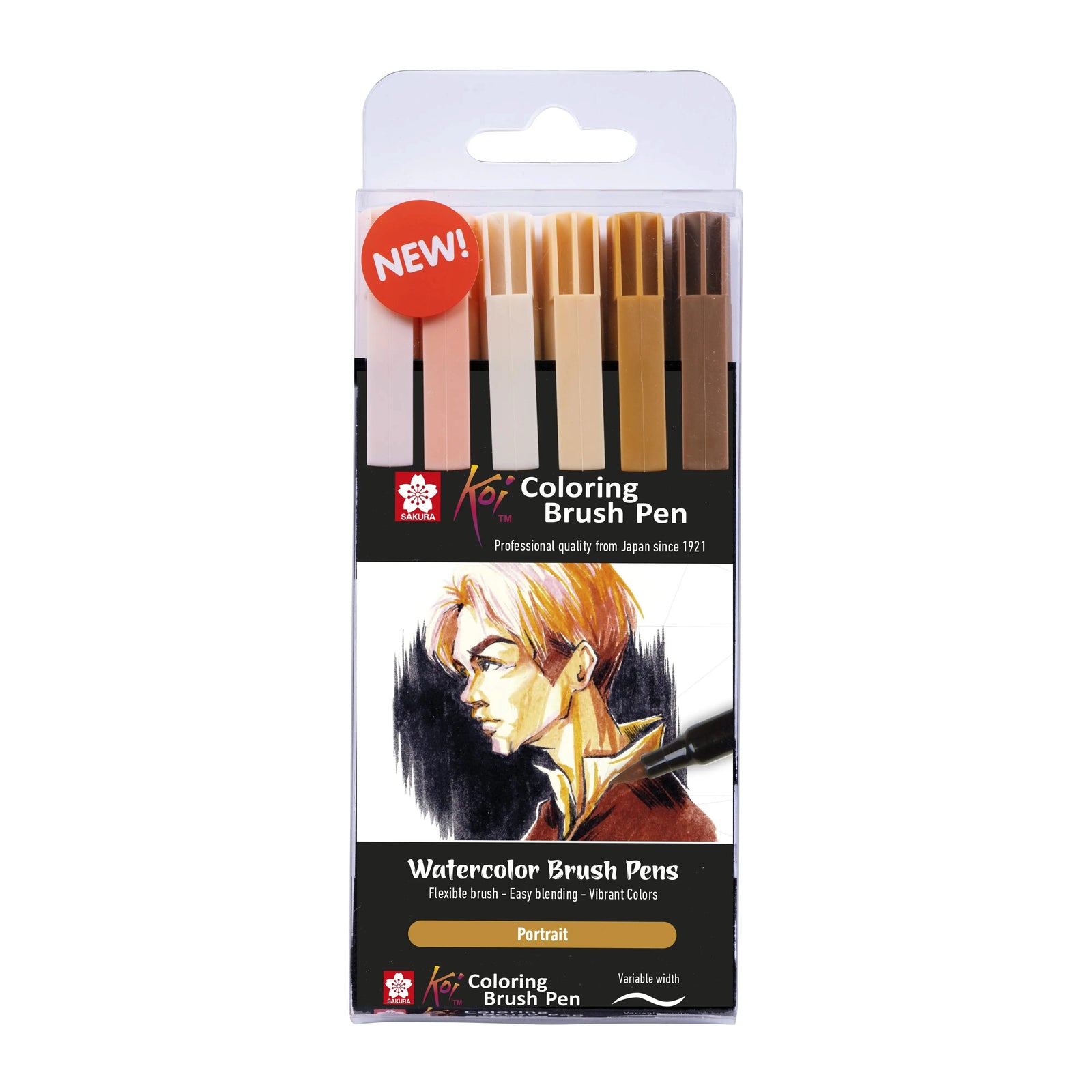 Sakura Koi Coloring Brush Pen Set Portrait | 6 Farben - Kidis Art
