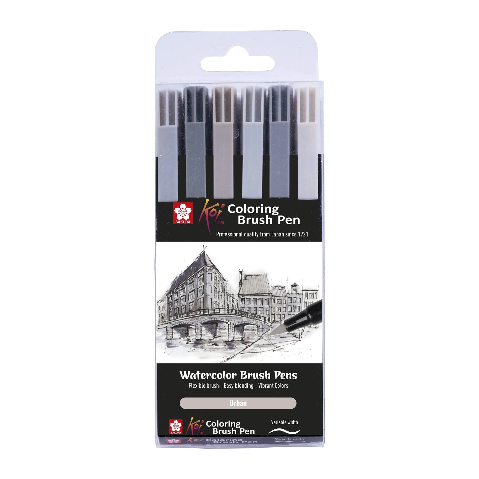 Sakura Koi Coloring Brush Pen Set Urban | 6 Farben - Kidis Art