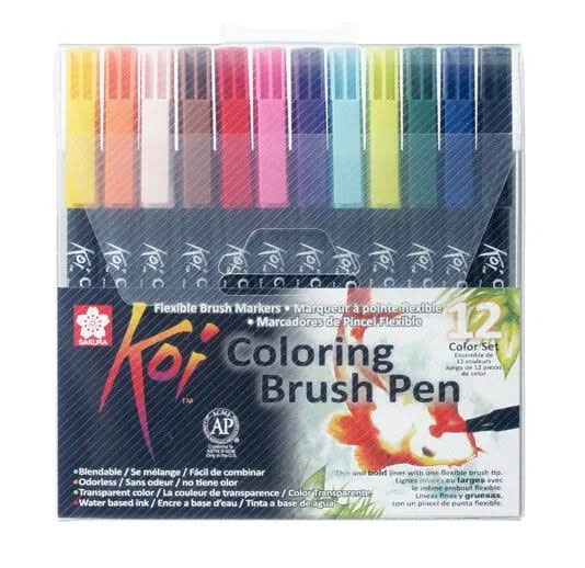 Sakura Koi Coloring Brush Pen Set | 12 Farben - Kidis Art