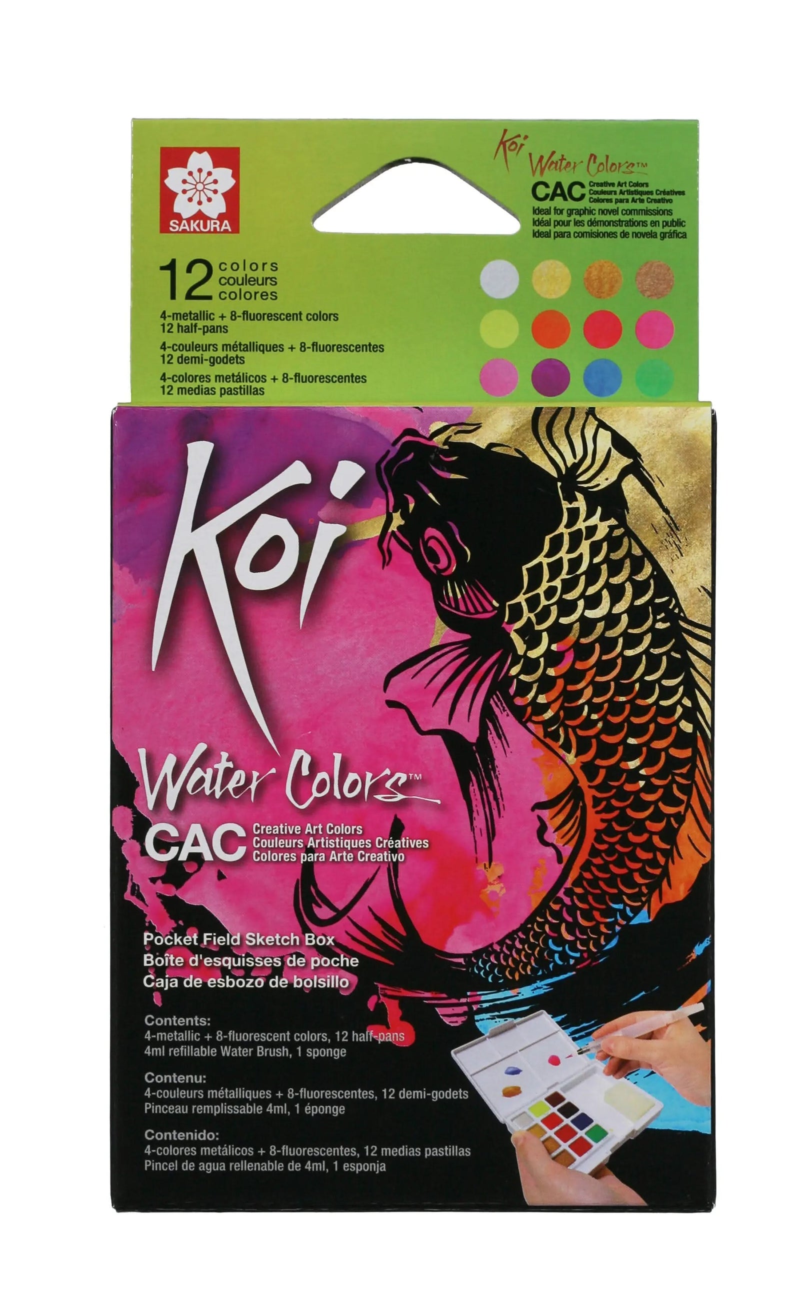 Sakura Koi Water Colors Pocket Field Sketch Box Creative Art Colors | 12 halbe Näpfchen - Kidis Art