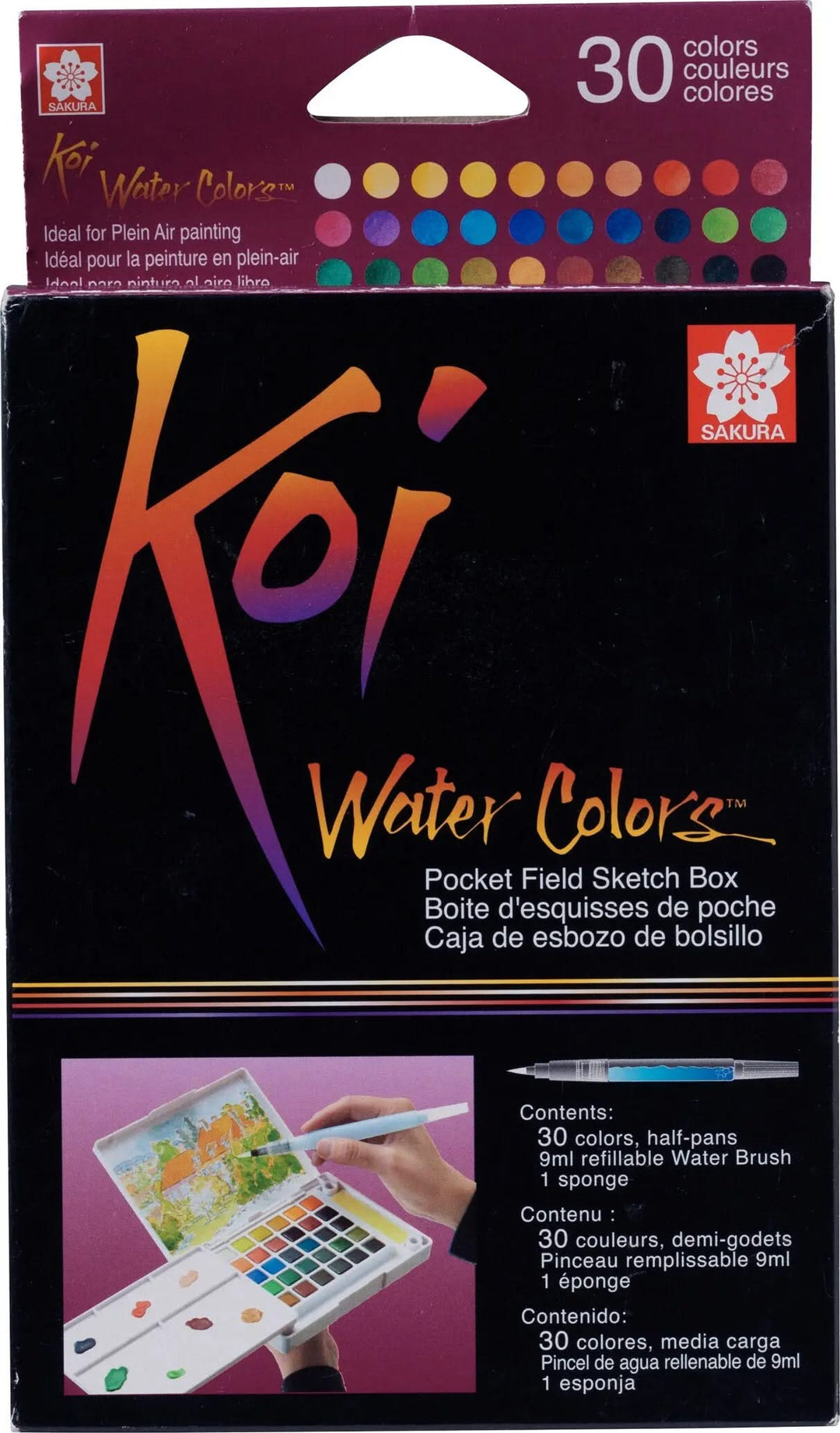 Sakura Koi Water Colors Pocket Field Sketch Box | 30 halbe Näpfchen - Kidis Art