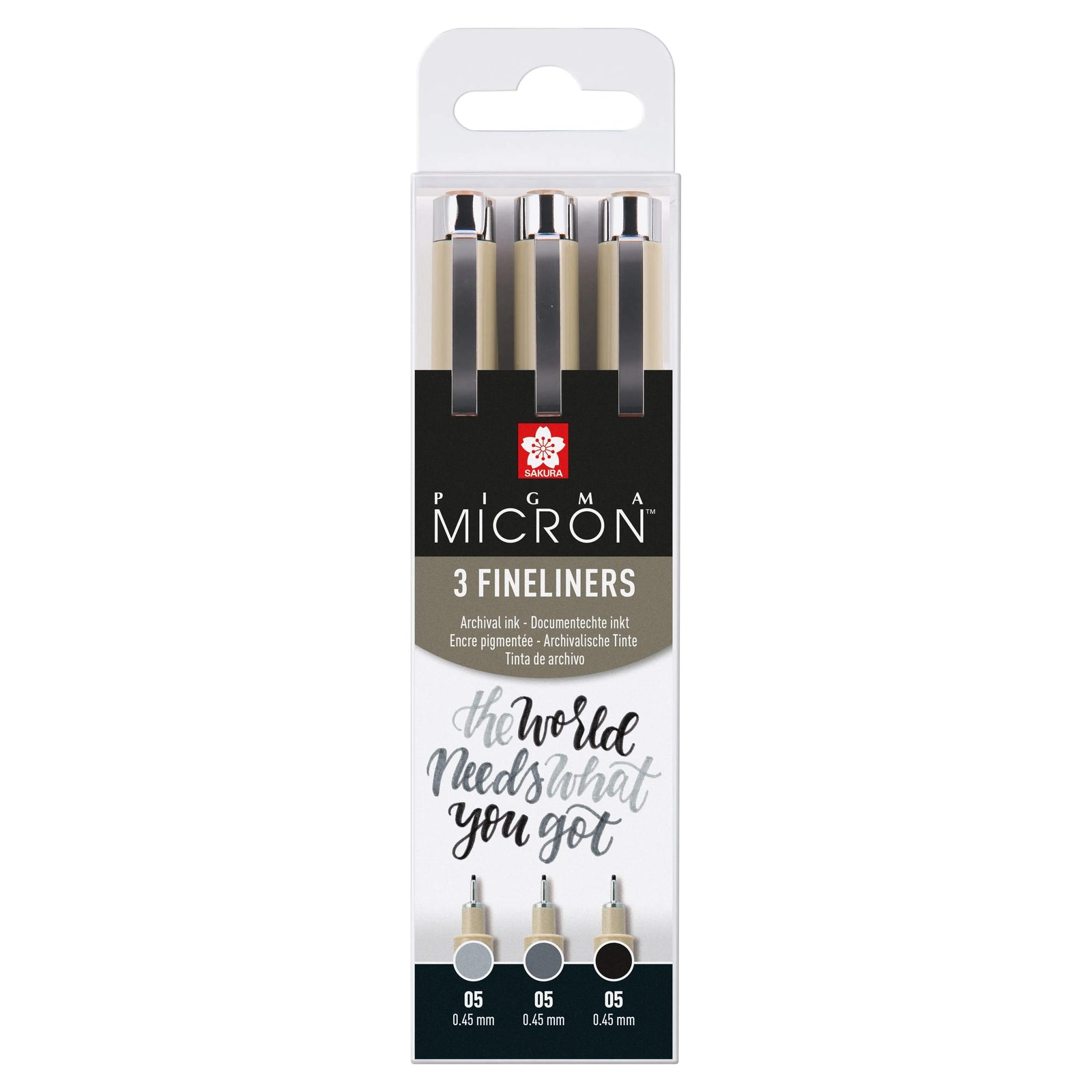 Sakura Pigma Micron 05 Fineliner-Set | 3 Stifte, Schwarz & Grau - Kidis Art
