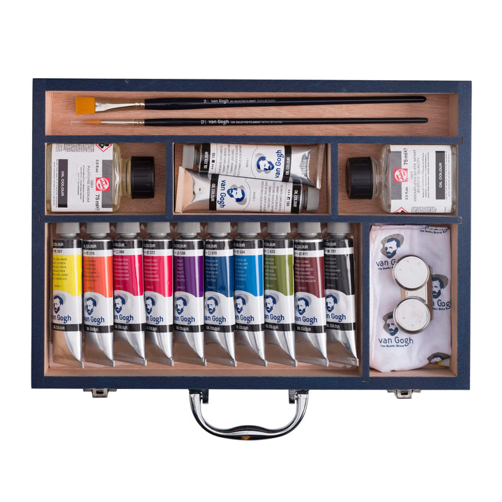 Van Gogh Ölfarben-Starterbox XL | 12 x 40 ml + Zubehör - Kidis Art