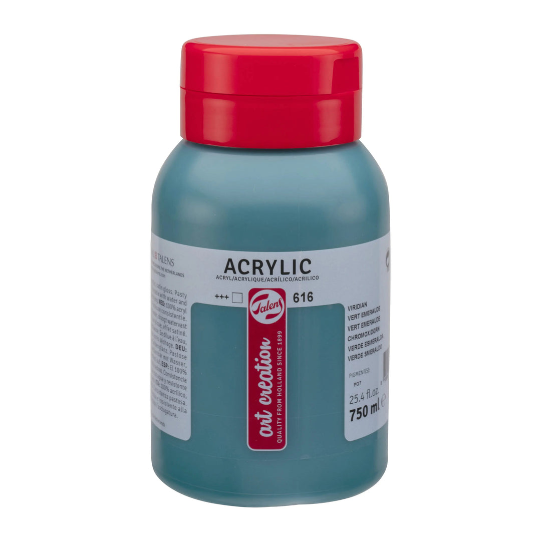Talens Art Creation Acrylfarbe Flasche 750 ml Chromoxidgrün Feurig 616 - Kidis Art
