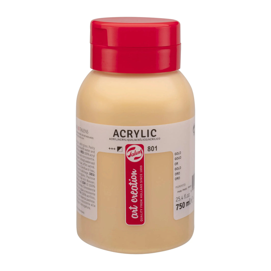 Talens Art Creation Acrylfarbe Flasche 750 ml Gold 801 - Kidis Art