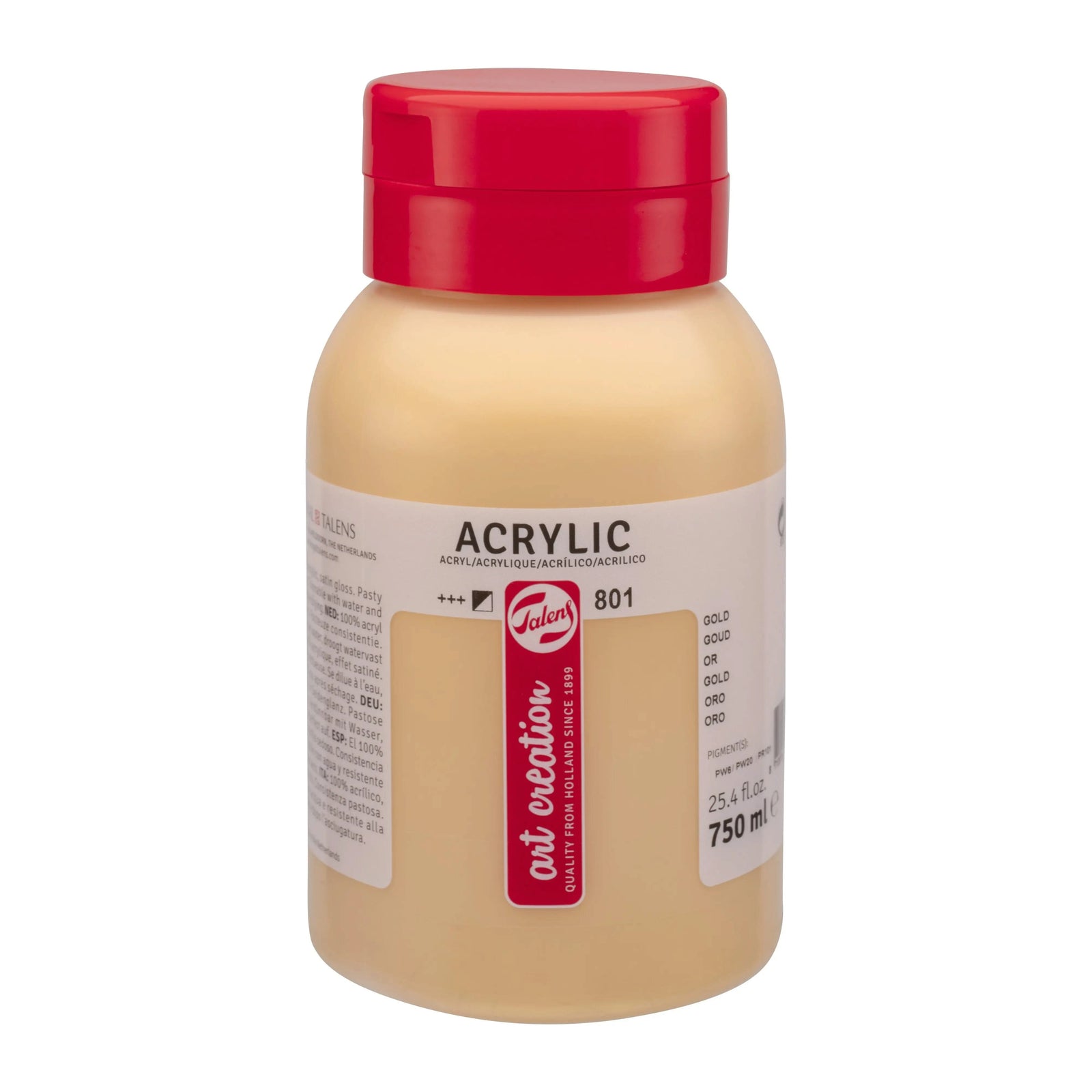 Talens Art Creation Acrylfarbe Flasche 750 ml Gold 801 - Kidis Art