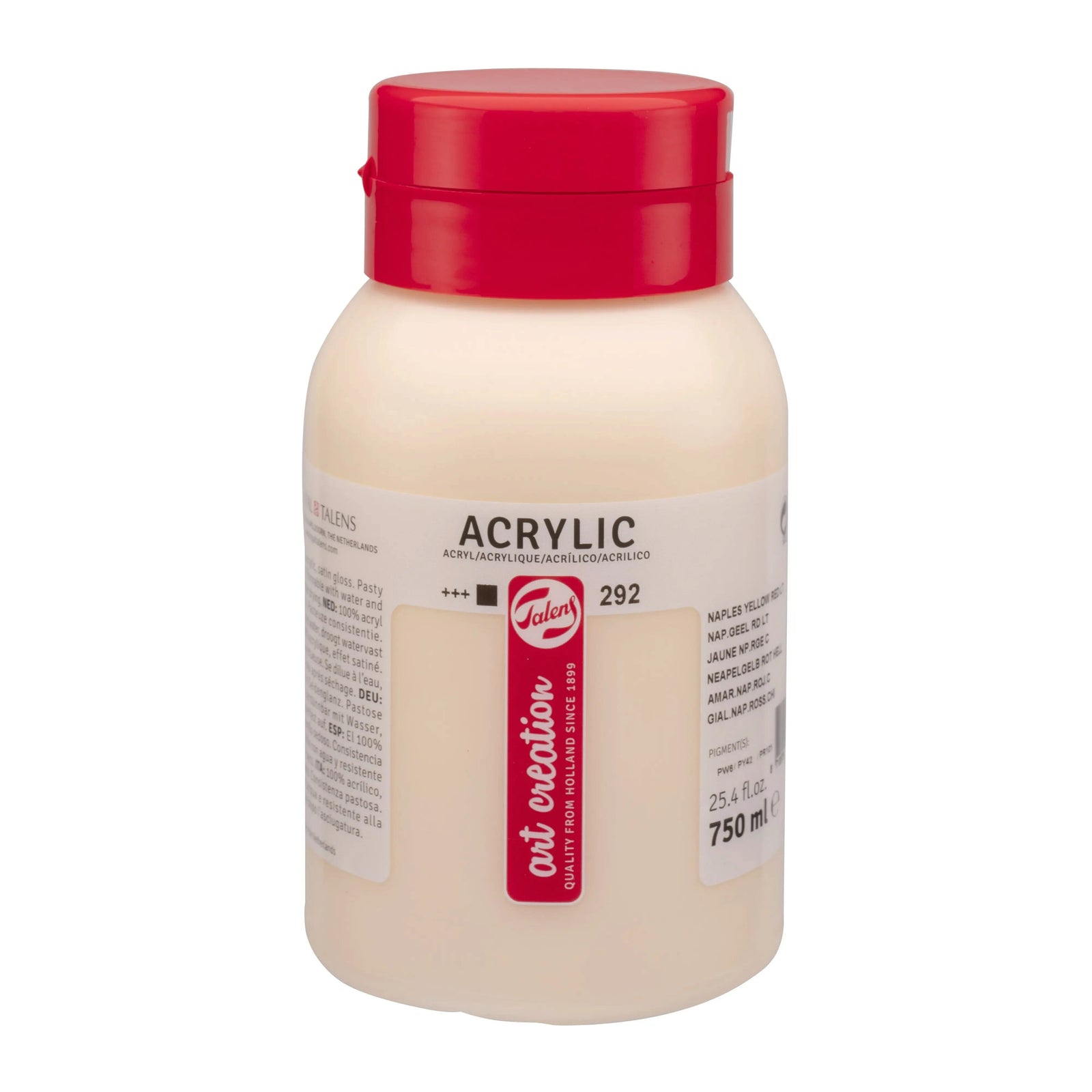 Talens Art Creation Acrylfarbe Flasche 750 ml Neapelgelb Rot Hell 292 - Kidis Art