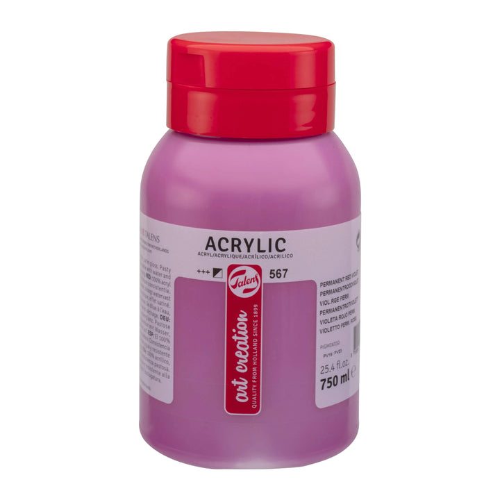 Talens Art Creation Acrylfarbe Flasche 750 ml Permanentrotviolett 567 - Kidis Art