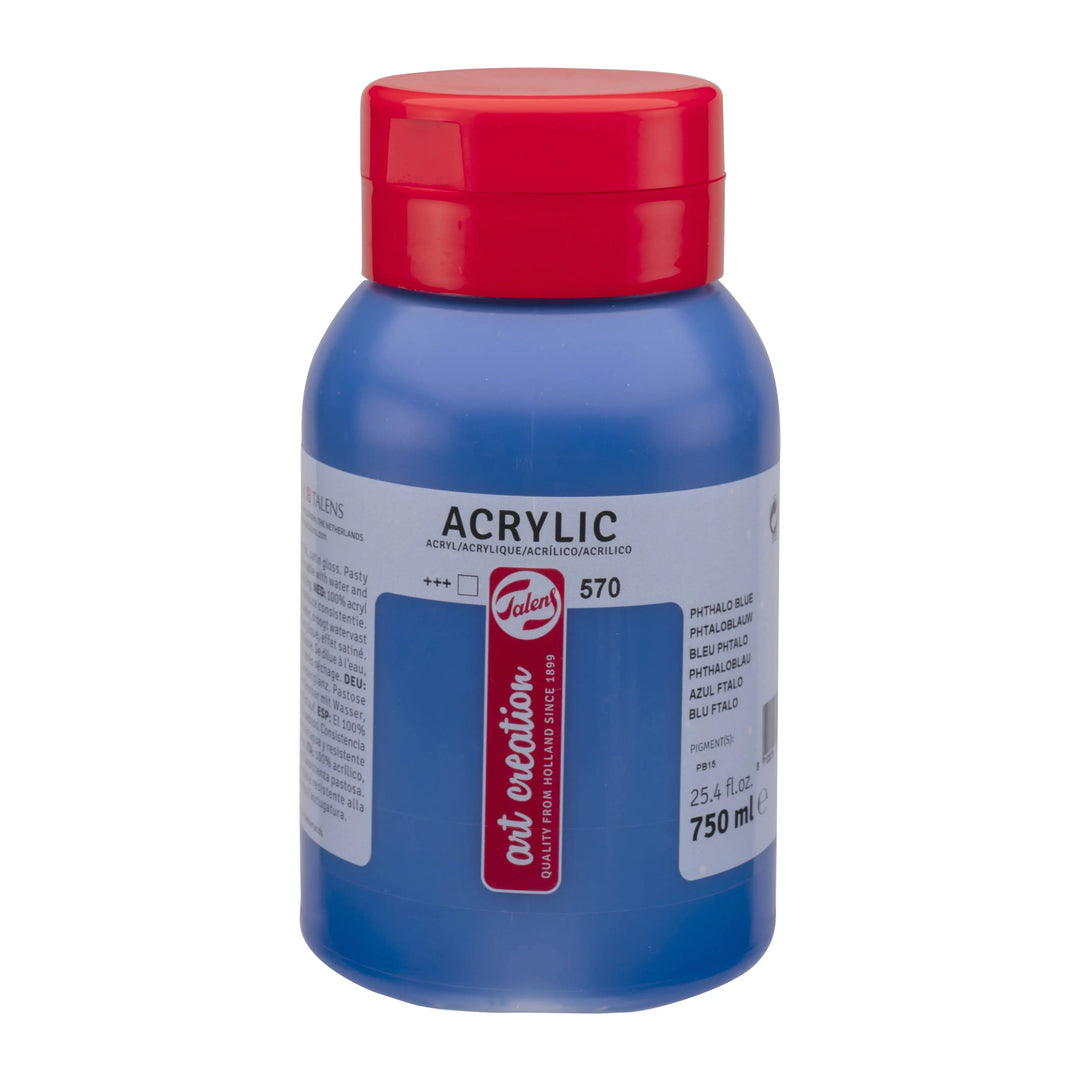 Talens Art Creation Acrylfarbe Flasche 750 ml Phthaloblau 570 - Kidis Art