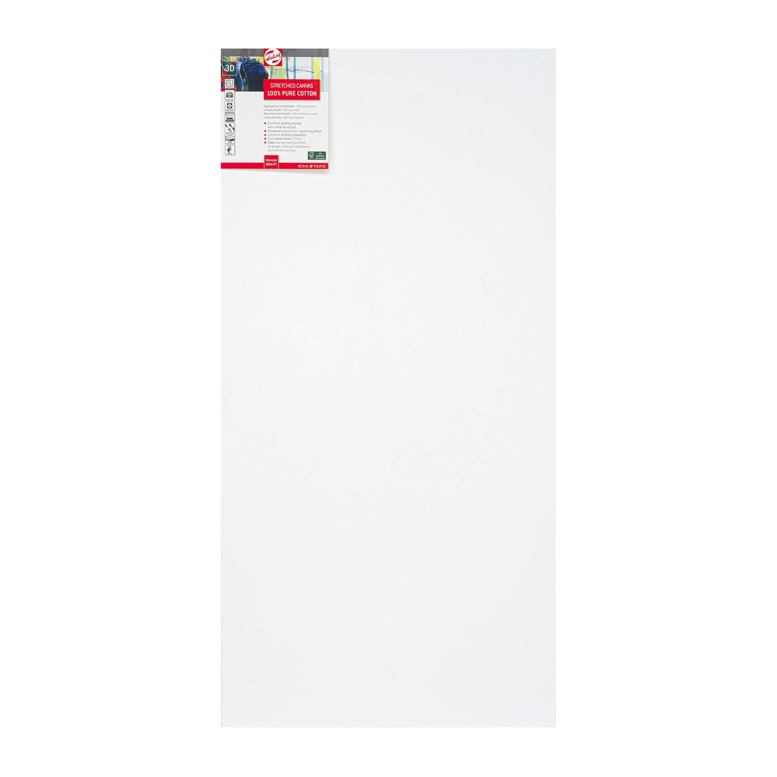 Talens Bespannter Keilrahmen 3D Baumwolle 50 x 100 cm - Kidis Art