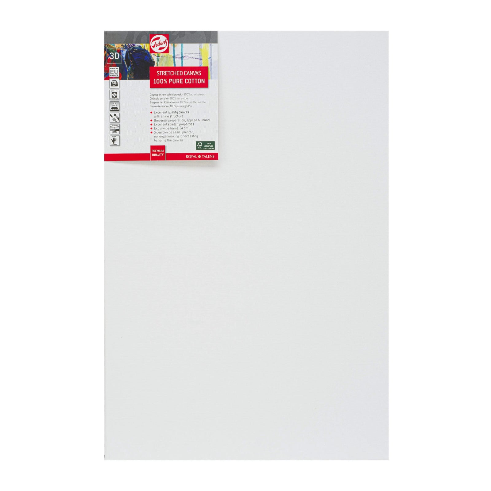Talens Bespannter Keilrahmen Baumwolle 3D 40 x 60 cm - Kidis Art
