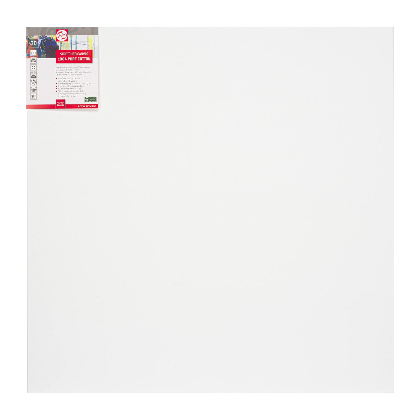 Talens Bespannter Keilrahmen Baumwolle 3D 80 x 80 cm - Kidis Art
