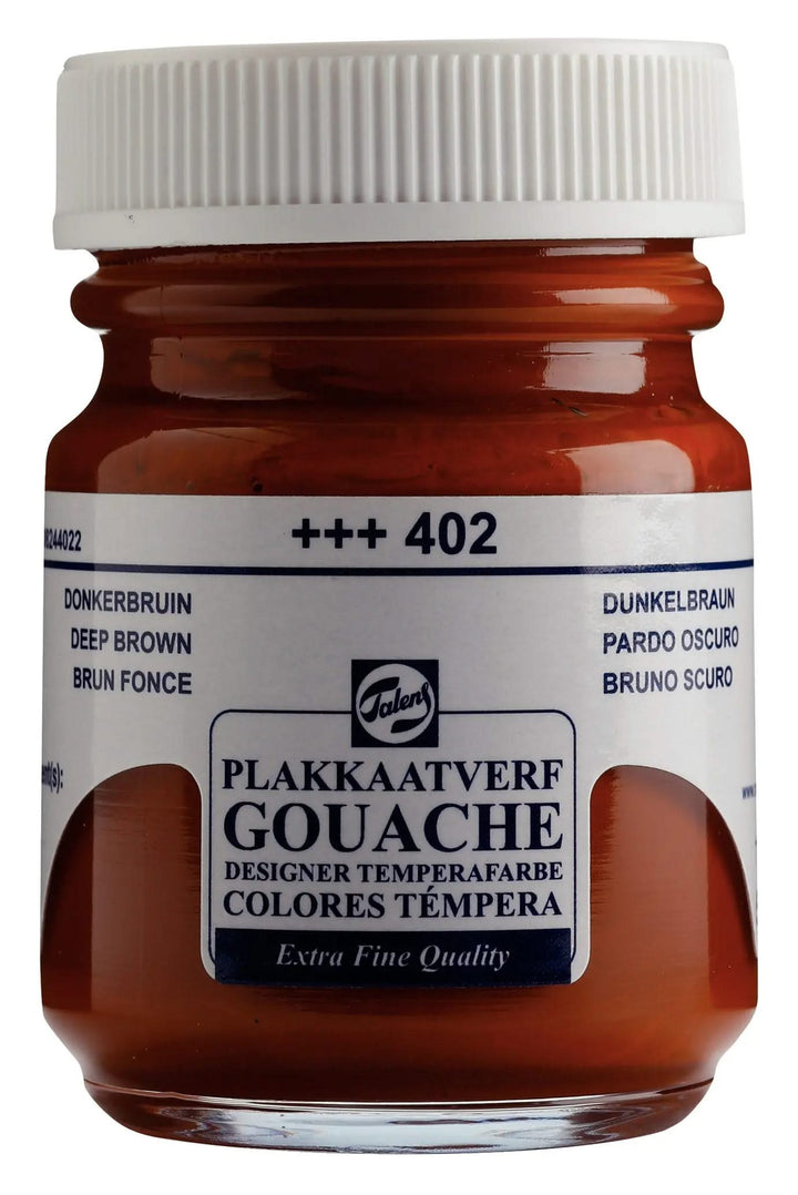 Talens Gouache Extra Fine Quality Flasche 50 ml Dunkelbraun 402 - Kidis Art