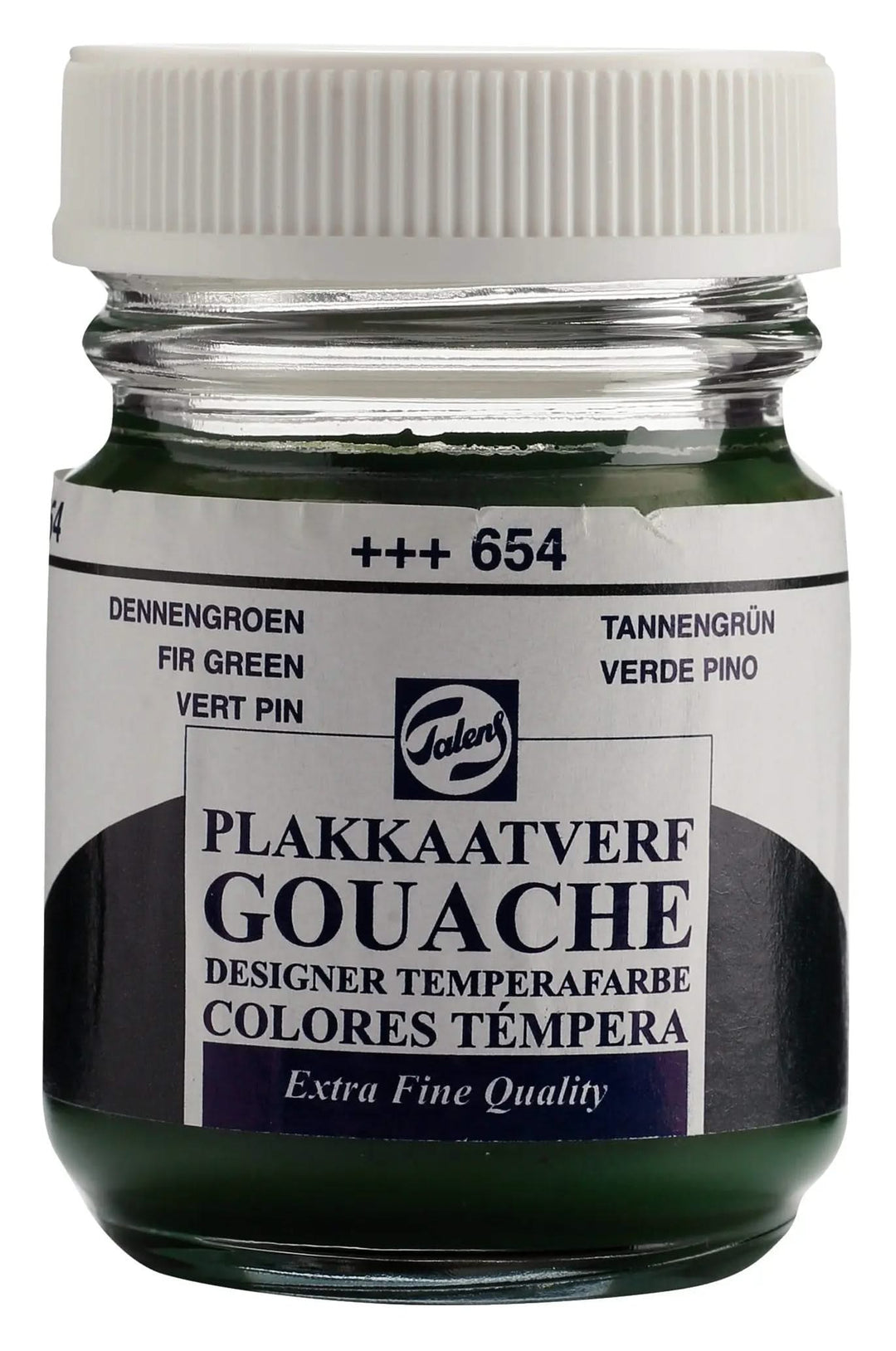 Talens Gouache Extra Fine Quality Flasche 50 ml Tannengrün 654 - Kidis Art