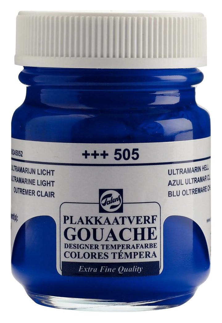 Talens Gouache Extra Fine Quality Flasche 50 ml Ultramarin Hell 505 - Kidis Art