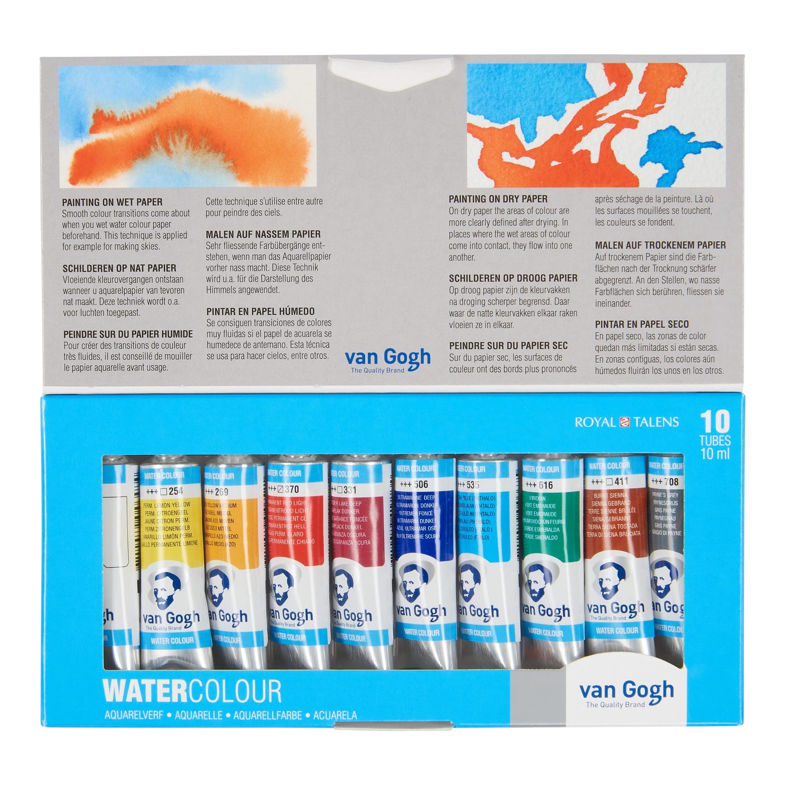 Van Gogh Aquarell-Set mit 10 Farben in 10 ml-Tuben - Kidis Art