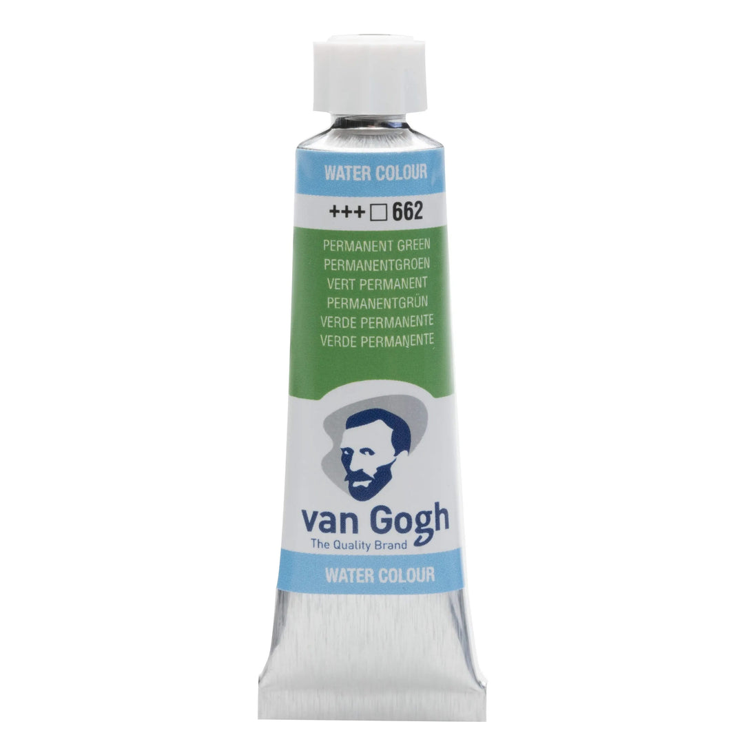 Van Gogh Aquarellfarbe Tube 10 ml Permanentgrün 662 - Kidis Art