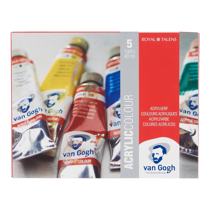 Van Gogh Starter-Set Acrylfarbe mit 5 Farben in 40 ml-Tuben - Kidis Art
