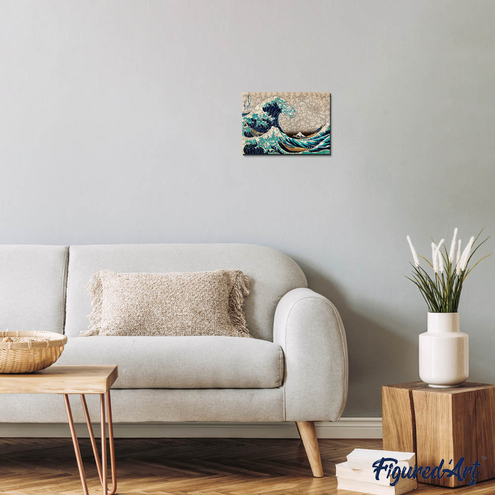 Holzpuzzle 2D Design – Die große Welle vor Kanagawa von Hokusai - Kidis Art