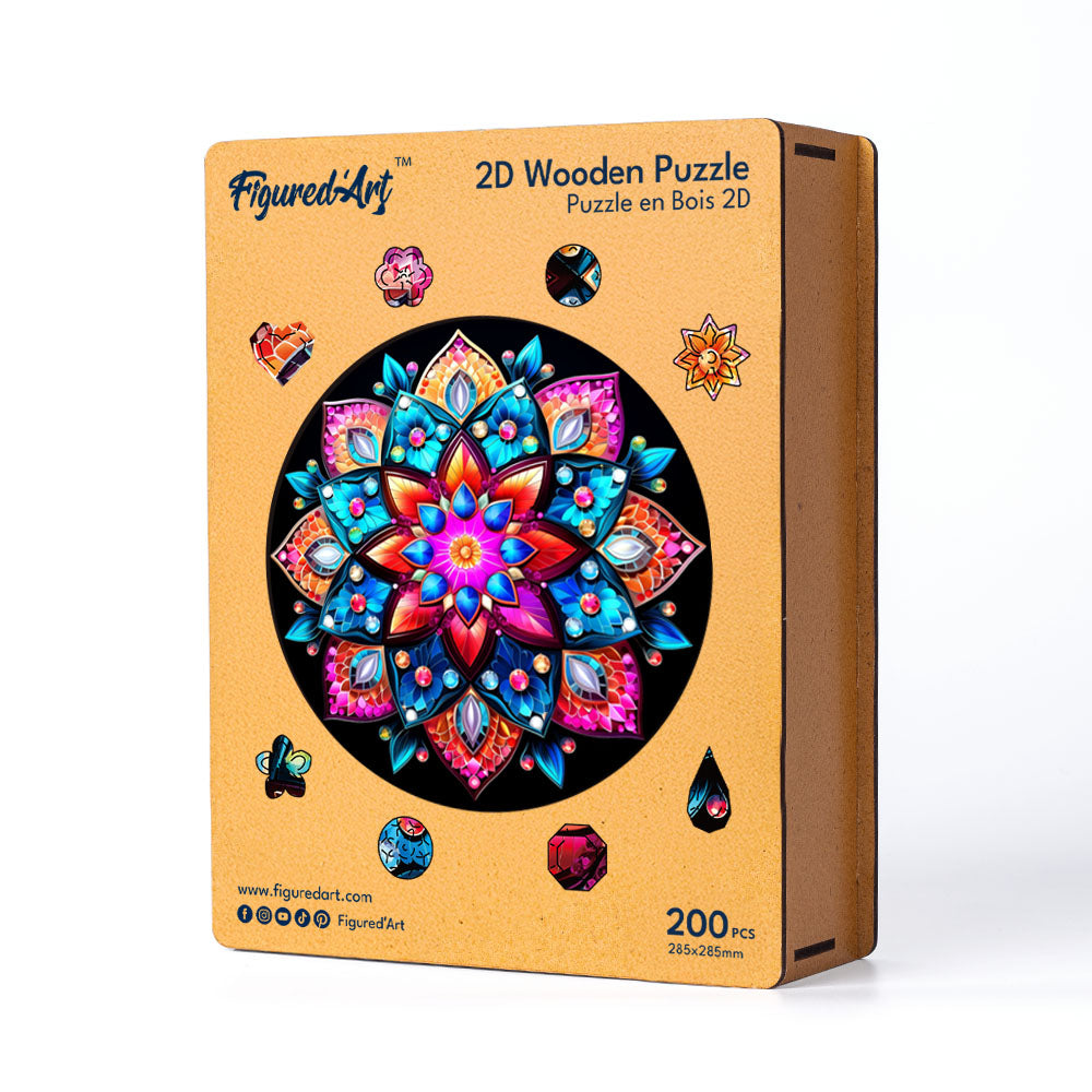 Holzpuzzle 2D Design Kaleidoscope-Mandala - Kidis Art
