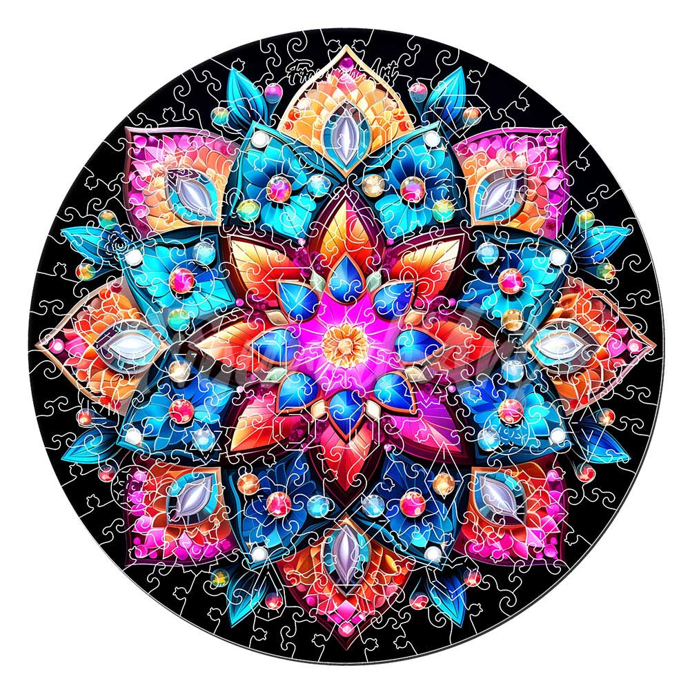 Holzpuzzle 2D Design Kaleidoscope-Mandala - Kidis Art
