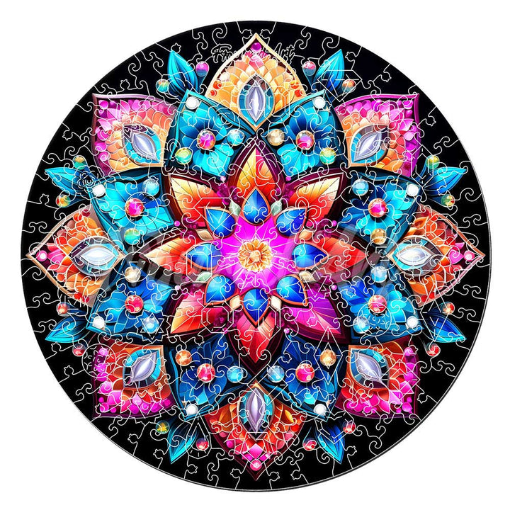 Holzpuzzle 2D Design Kaleidoscope-Mandala - Kidis Art