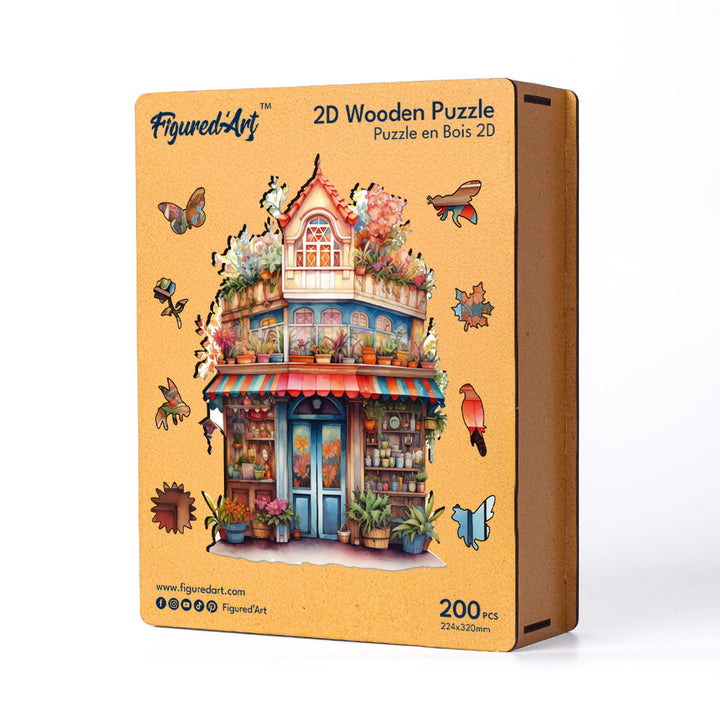 Holzpuzzle 2D Design Verspielter Florist - Kidis Art