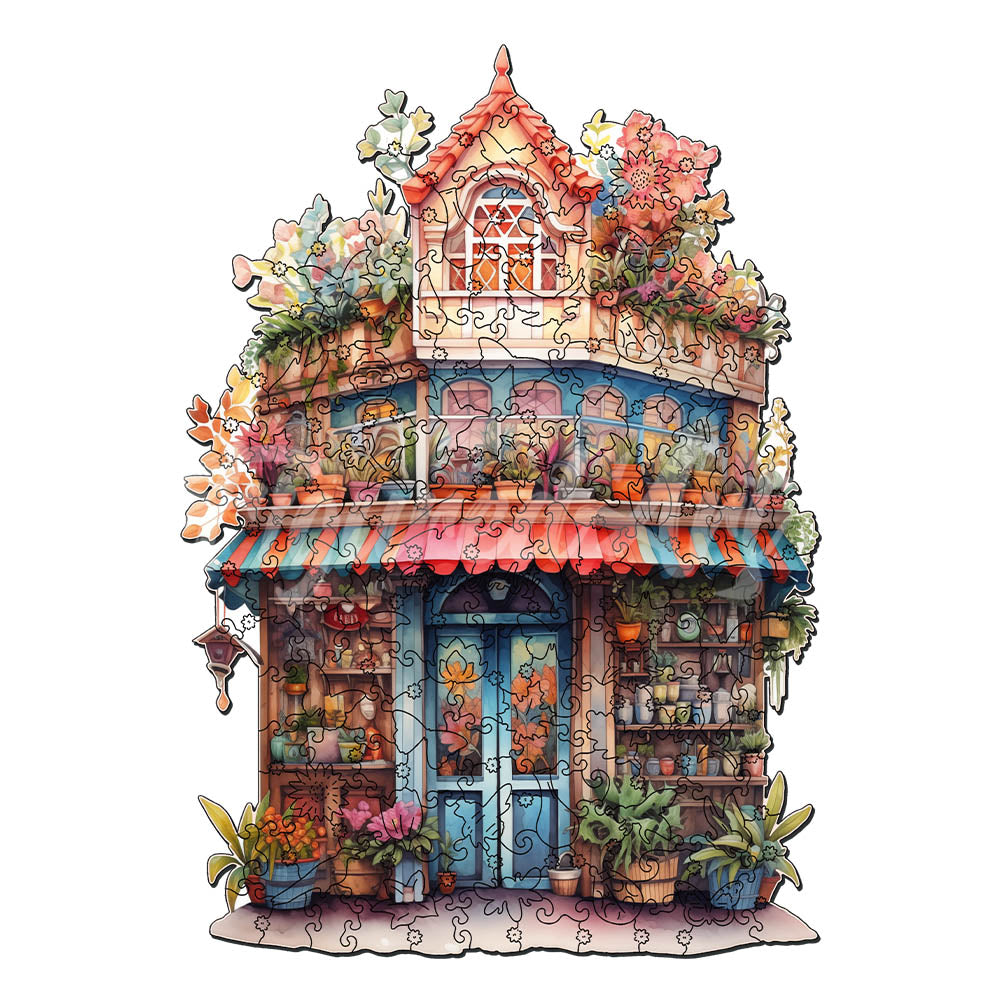 Holzpuzzle 2D Design Verspielter Florist - Kidis Art