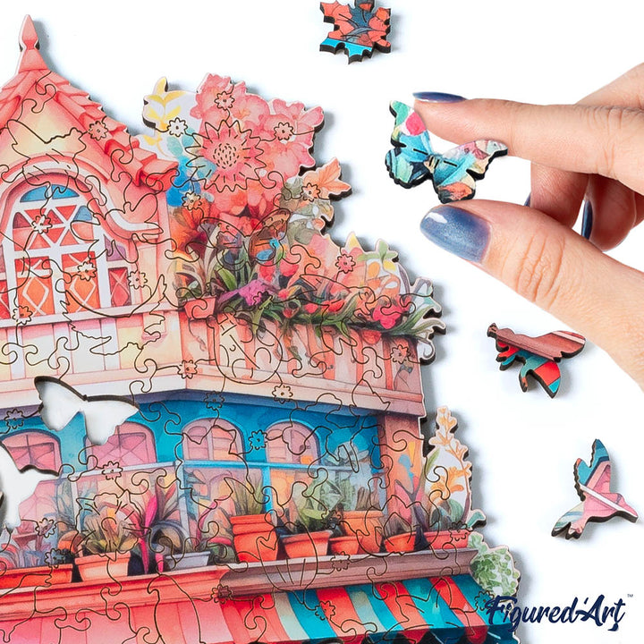 Holzpuzzle 2D Design Verspielter Florist - Kidis Art