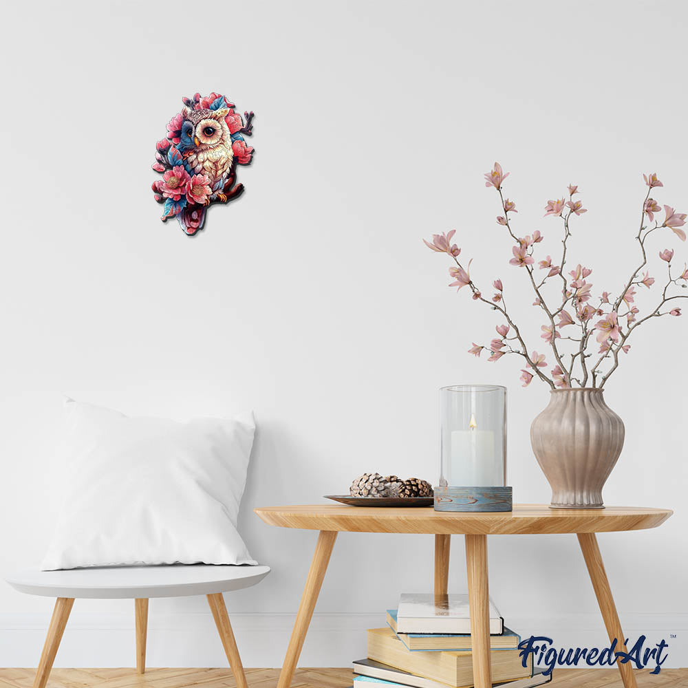 Holzpuzzle 2D Design Blumen-Eulen-Design - Kidis Art