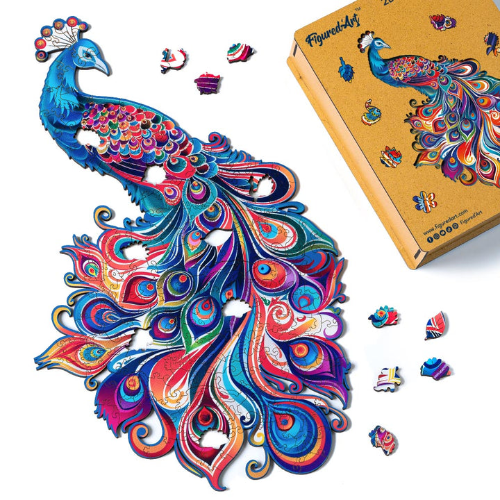 Holzpuzzle 2D Design – Pfau - Kidis Art