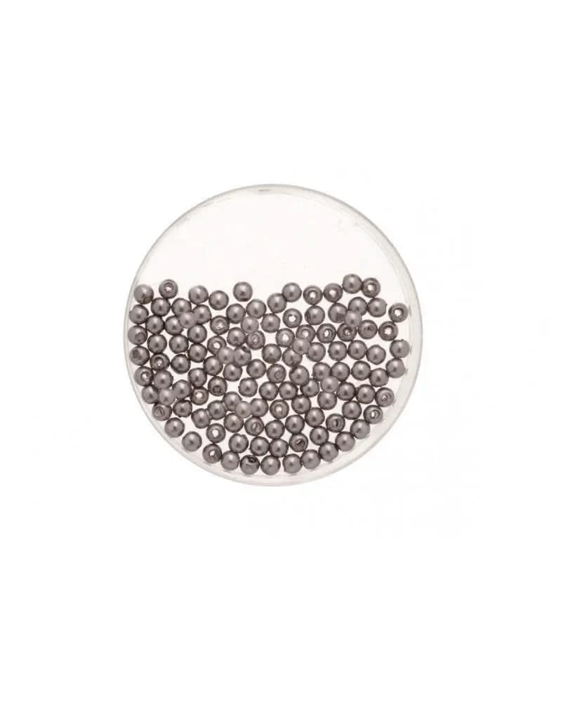 Wachsperlen grau 6mm 60St - Kidis Art
