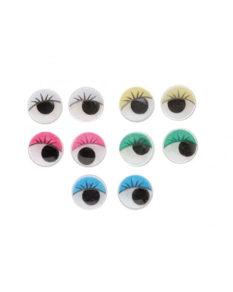 Wackelaugen m.Wimp. 12mm 10St - Kidis Art