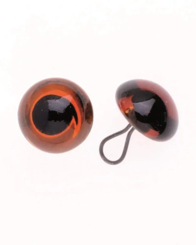 Augen Glas/Oese braun 6mm, 50 Stück - Kidis Art