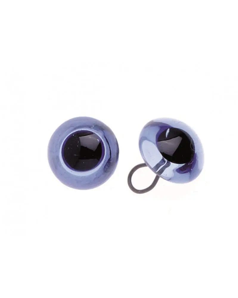 Augen Glas/Oese saphir 14mm, 50 Stück - Kidis Art
