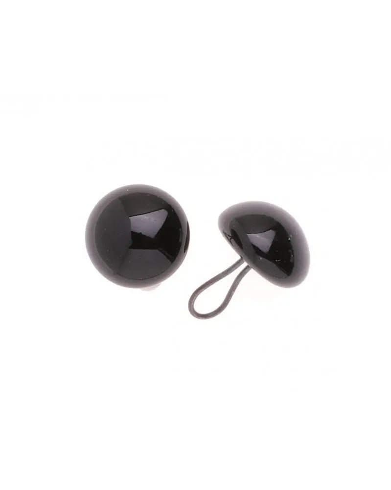 Augen Glas/Oese schwarz 12mm, 50 Stück - Kidis Art
