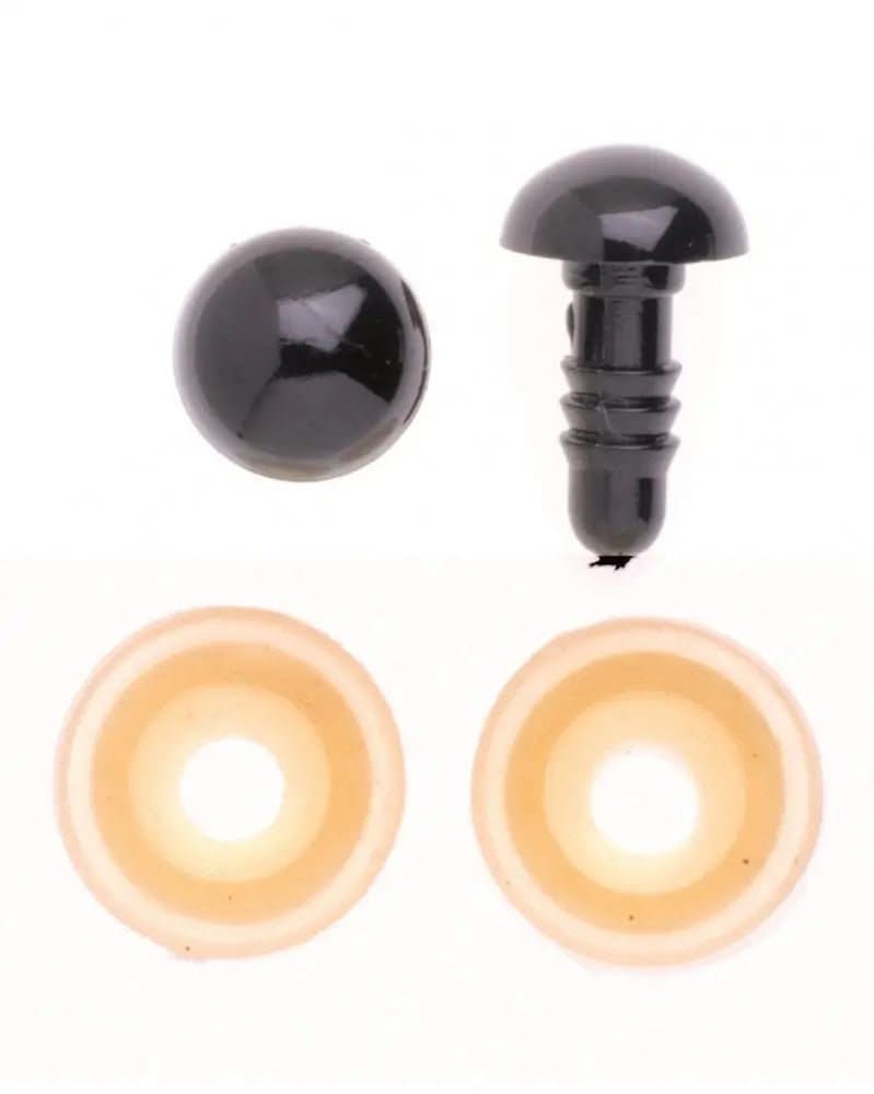 Augen, Kunststoff schwarz 15mm, 50 Stück - Kidis Art