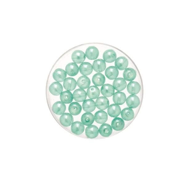 Böhmische Glasperle 6mm Wachs aqua 50St - Kidis Art