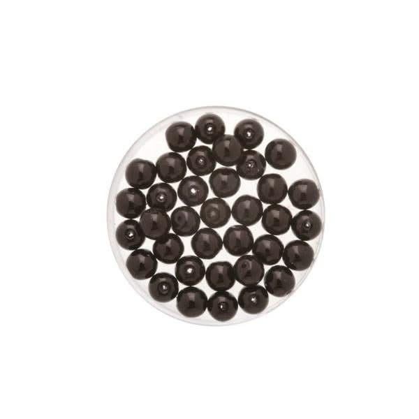 Böhmische Glasperle 6mm Wachs jet 50St - Kidis Art